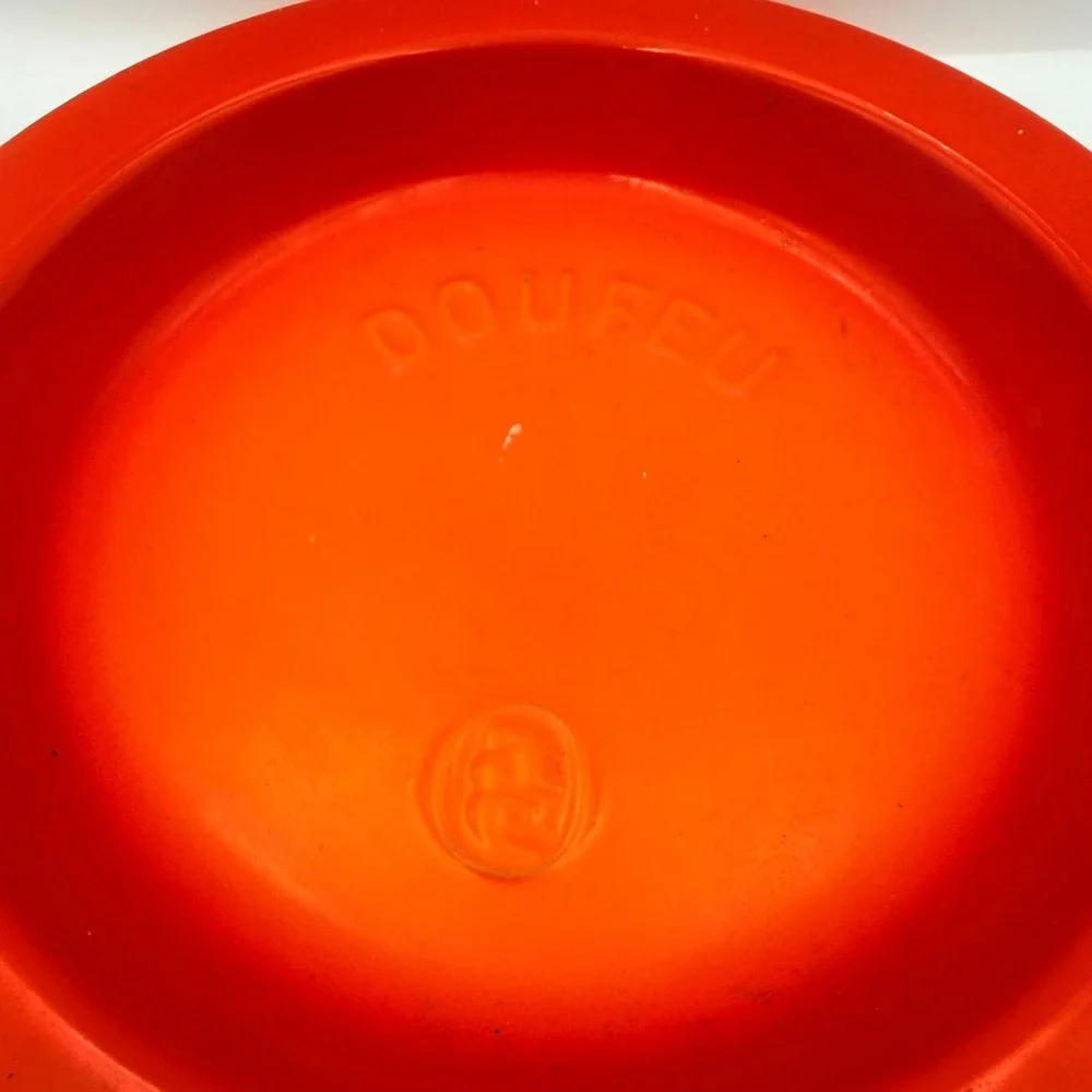 Le Creuset Doufeu Lid 24 Flame Orange Enamel Cast Iron Replacement Part France